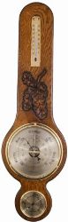 Carved Oak Banjo Barometer (588BTH)